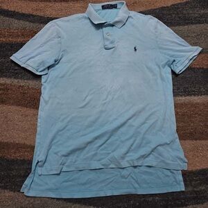 Polo Ralph Lauren Classic Fit Polo Shirt Light Blue Large Pony Logo Short Sleeve